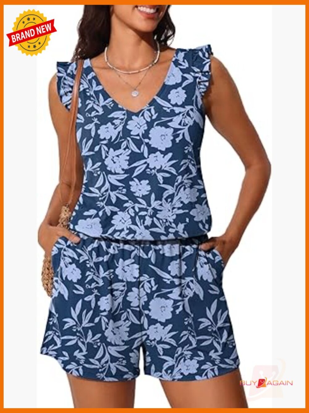 Ruffle Swim Romper One Piece Swimsuit Plus Size High-Back Bathing Suit with